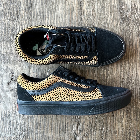 Vans Shoes - Vans Old Skool Comfycush. Mini Cheetah print. Black & camel tan. Women’s 6. NIB